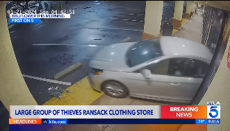 Mob of thieves uses government vehicle to smash into and raid LA County store